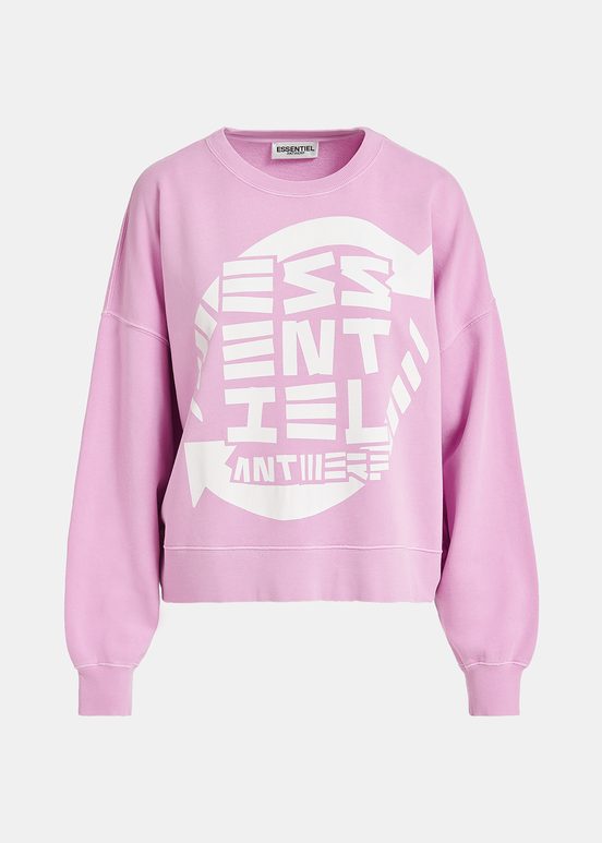 Sweatshirt en coton bio lilas avec texte