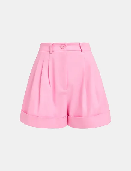 Pink wide-leg shorts