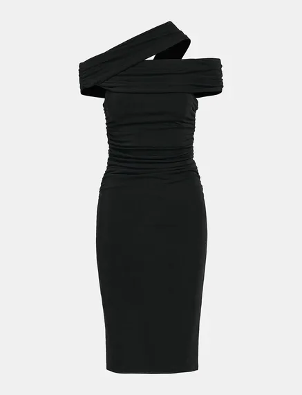 Robe midi en jersey noire