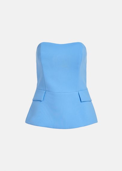 Blaues Bustier-Top