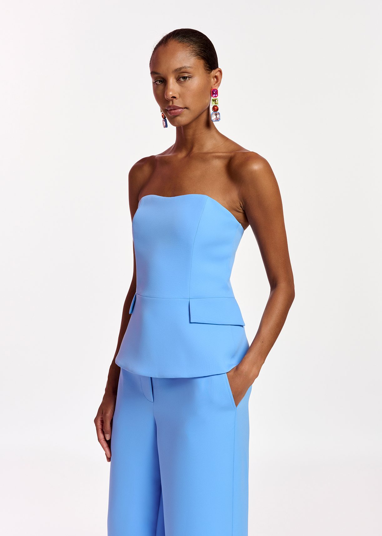 blue bustier top