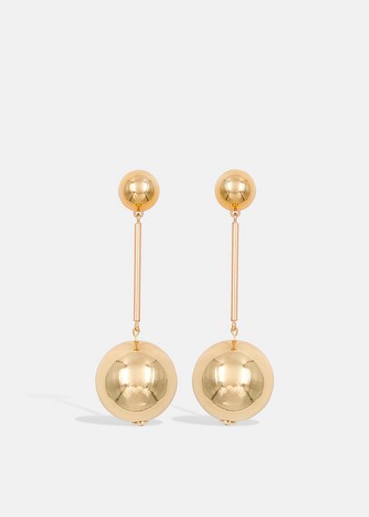 Gold-tone sphere earrings