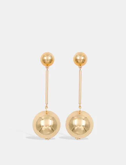 Gold-tone sphere earrings