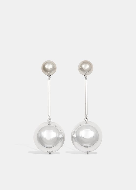 Silver-tone sphere earrings