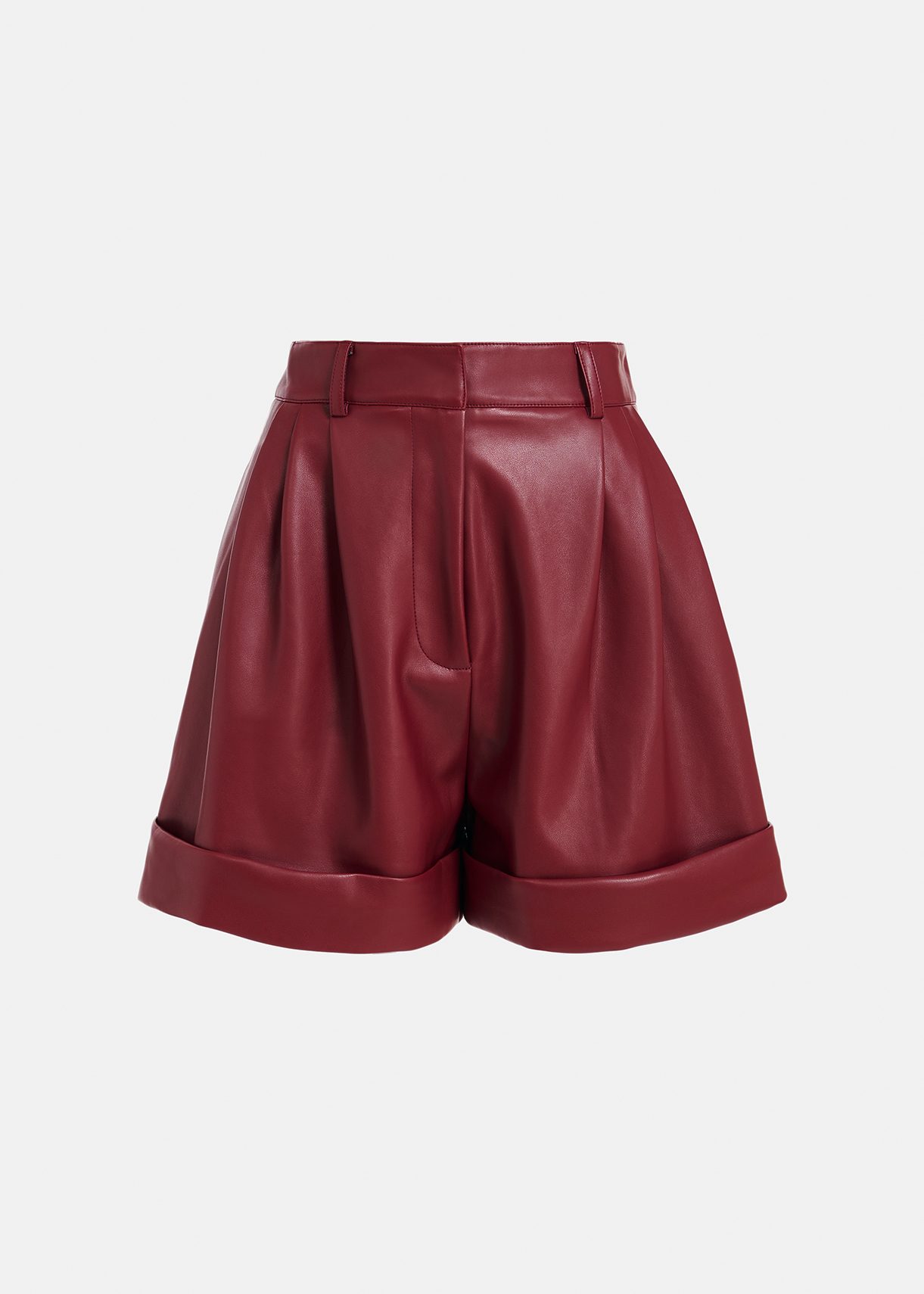 Red faux leather on sale shorts