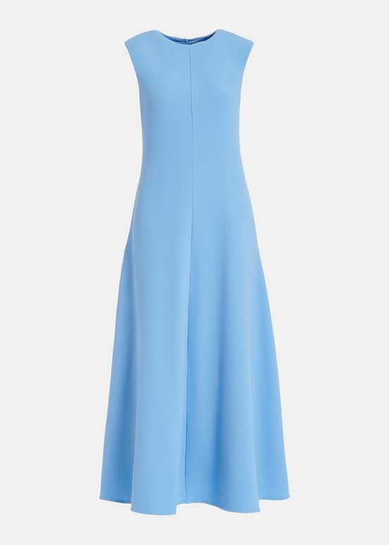 Blue A-line maxi-length dress