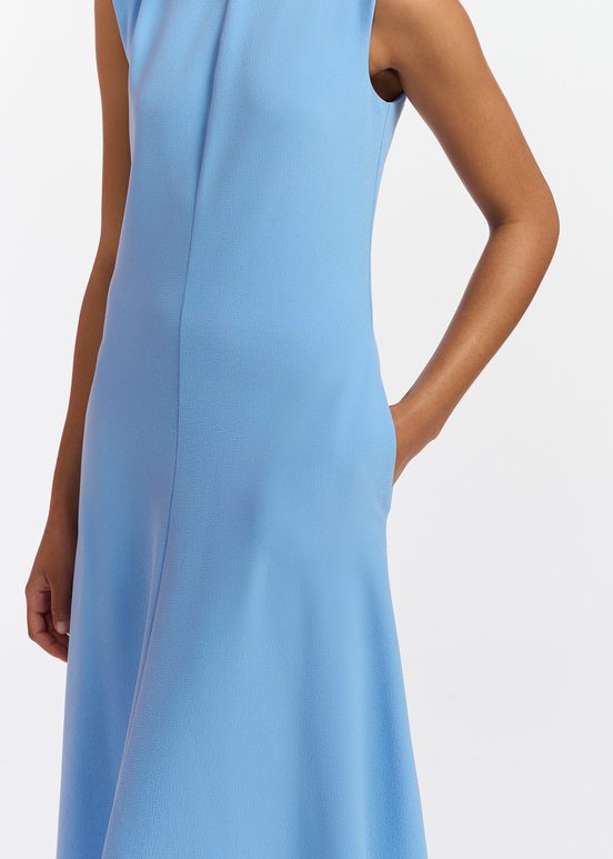 Robe maxi évasée bleue