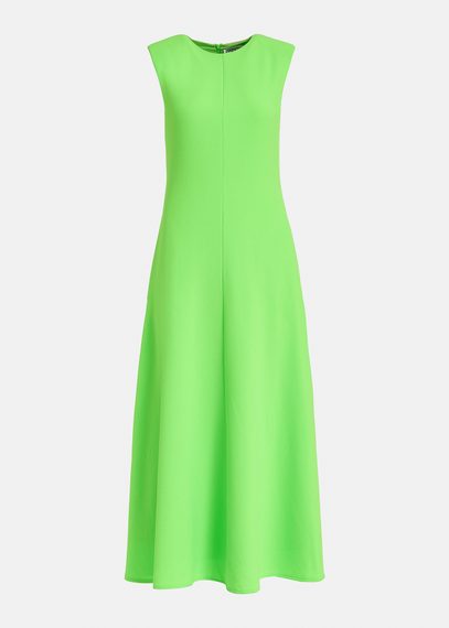 Robe maxi évasée vert fluo