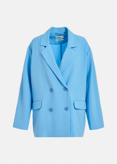 Blauwe gekruiste blazer