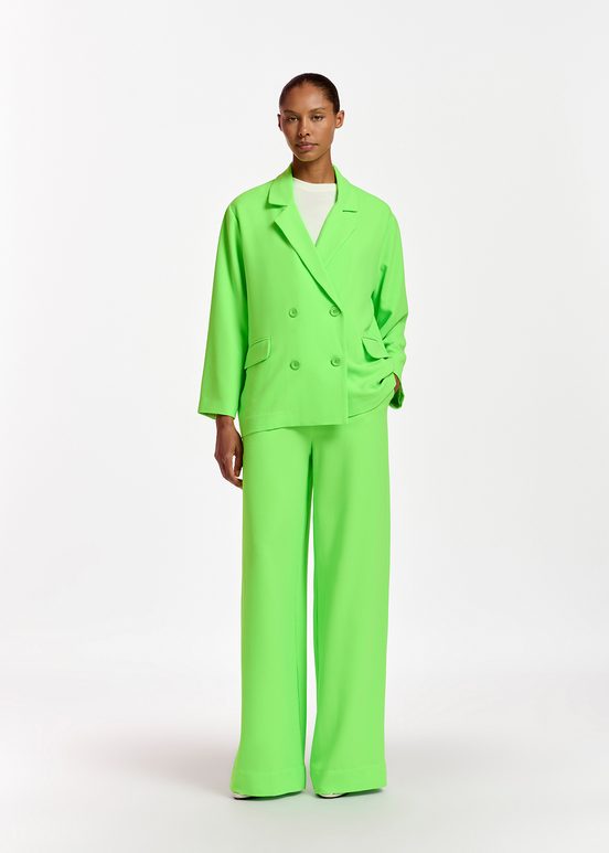 Fluogroene gekruiste blazer