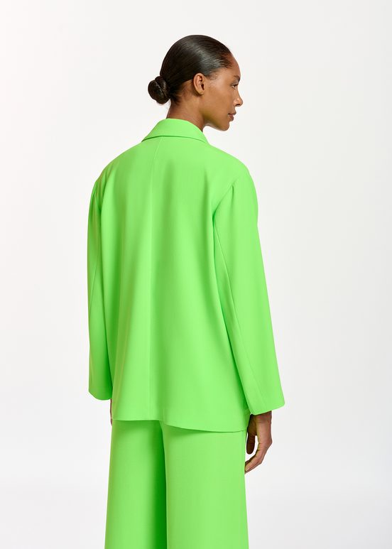 Fluogroene gekruiste blazer