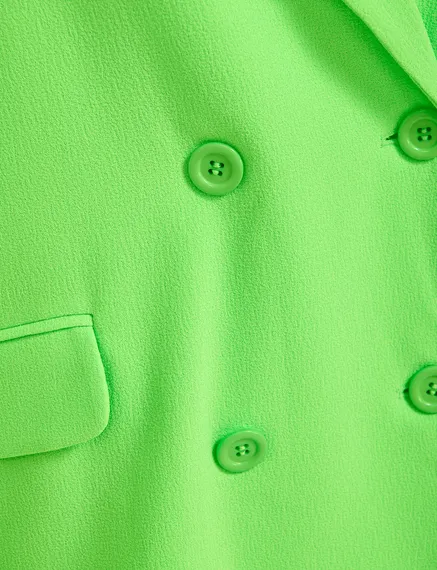 Fluogroene gekruiste blazer