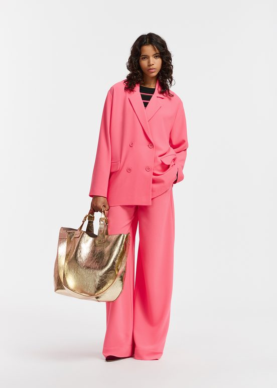 Roze gekruiste blazer