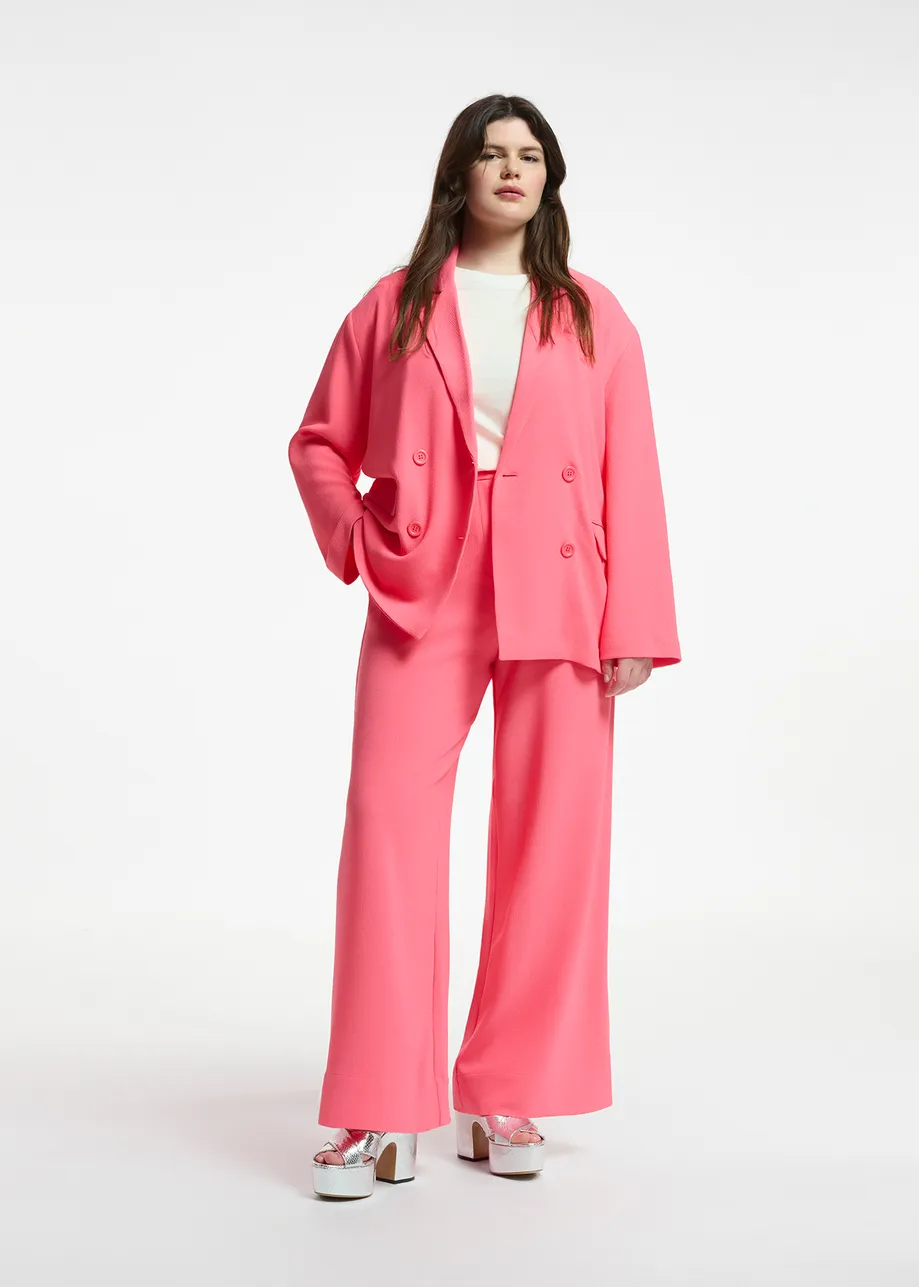 Pink double-breasted blazer