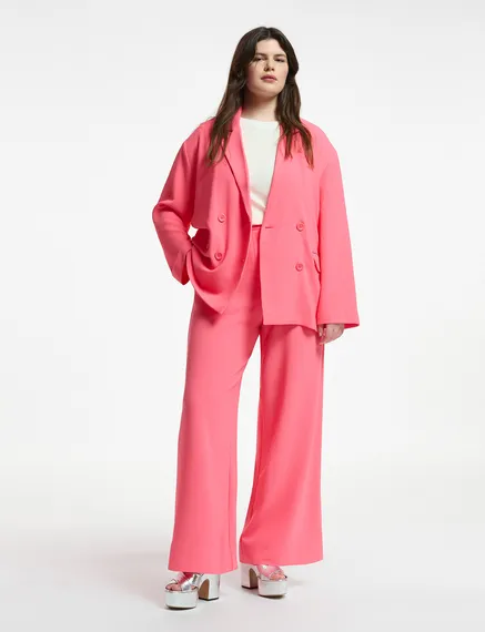 Roze gekruiste blazer