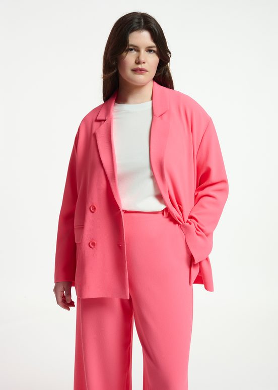 Pink double-breasted blazer