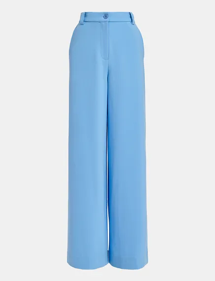 Pantalon bleu à jambes larges