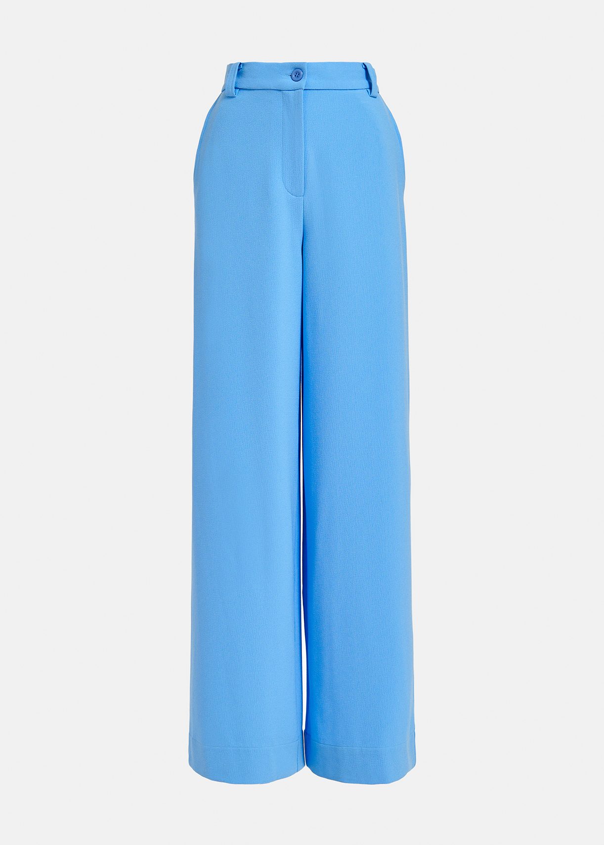 Blaue Hose mit weitem Bein