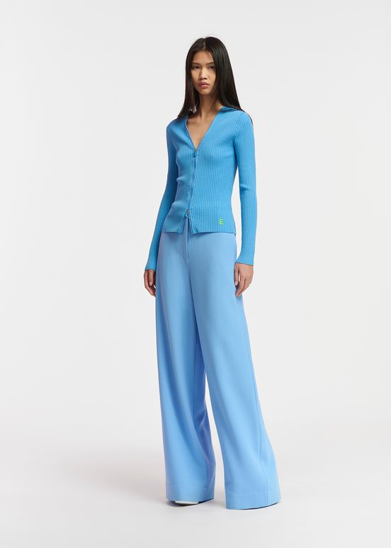 Blue wide-leg pants