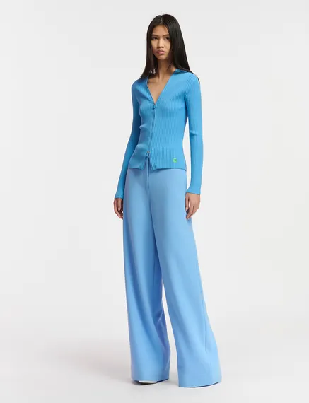 Blue wide-leg pants