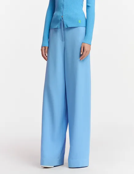 Blue wide-leg pants