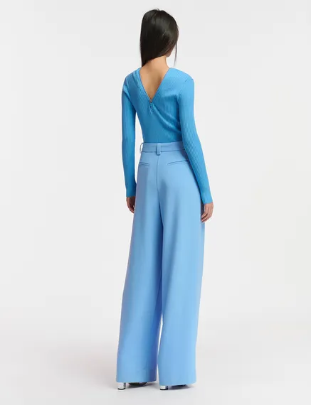 Blue wide-leg pants