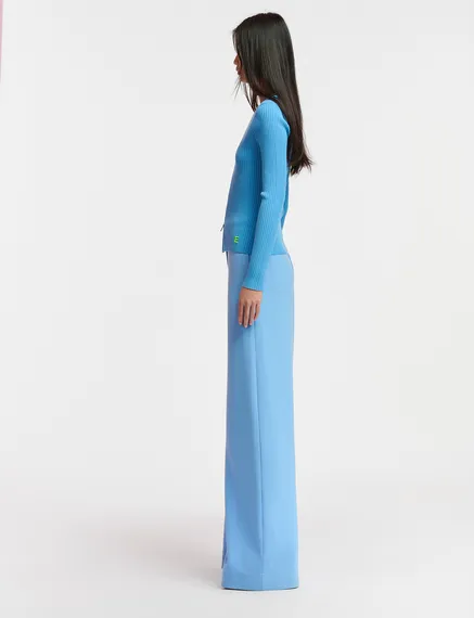 Blue wide-leg pants