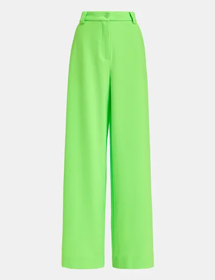 Neon green wide-leg pants