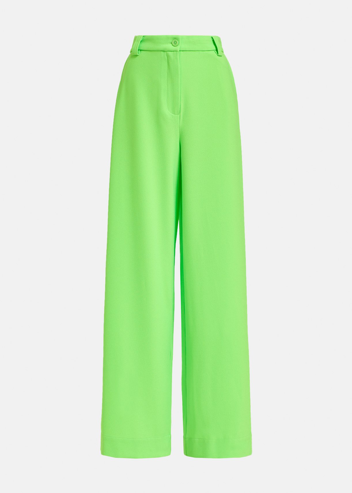 Fluogroene broek met brede pijpen