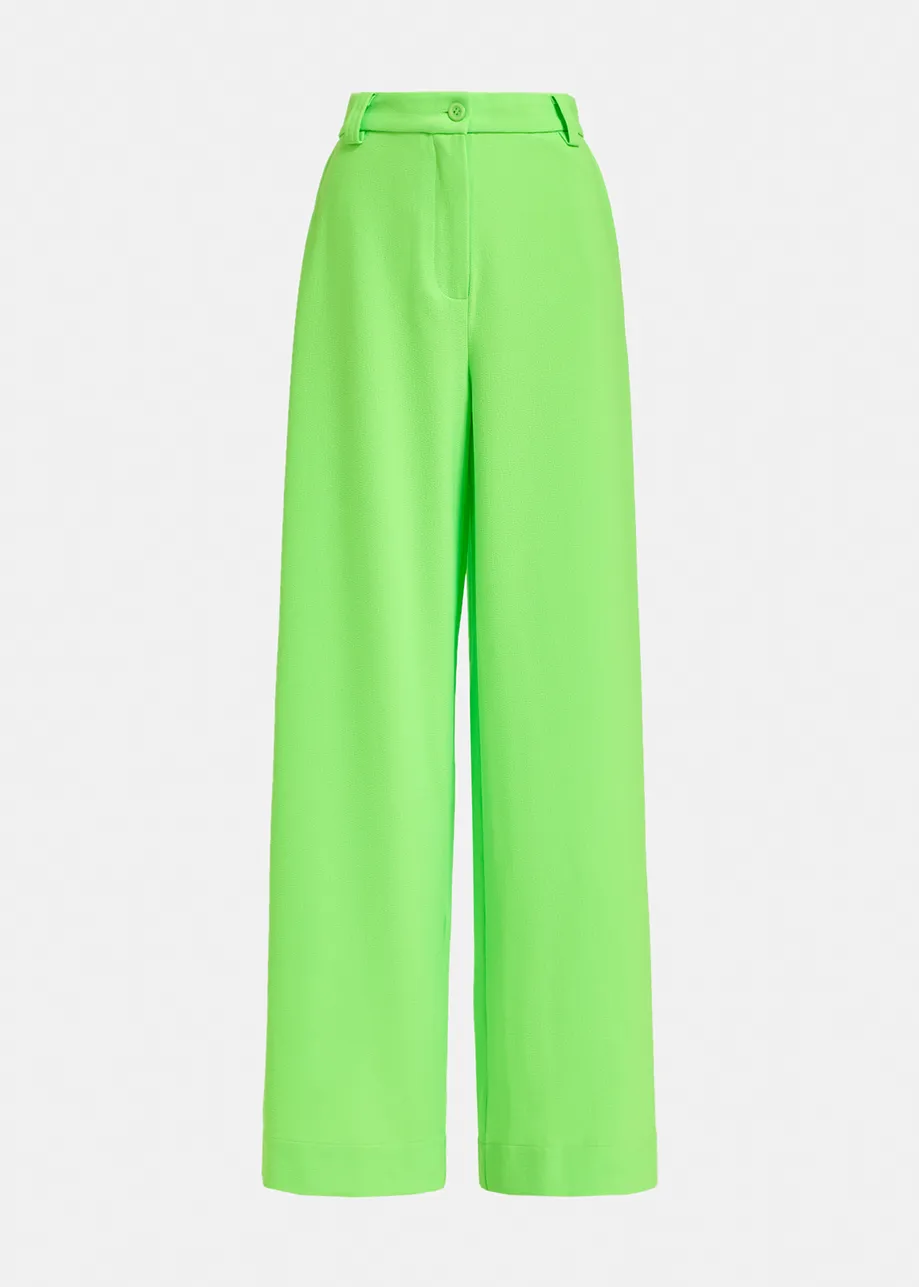 Neon green wide-leg pants