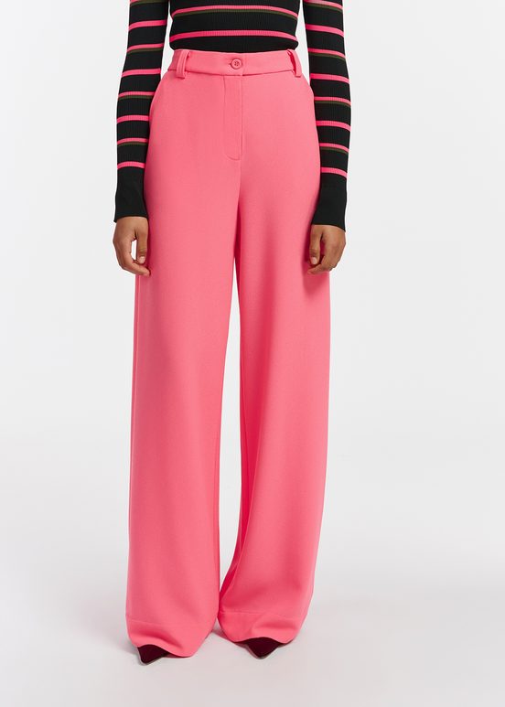 Pantalon rose à jambes larges