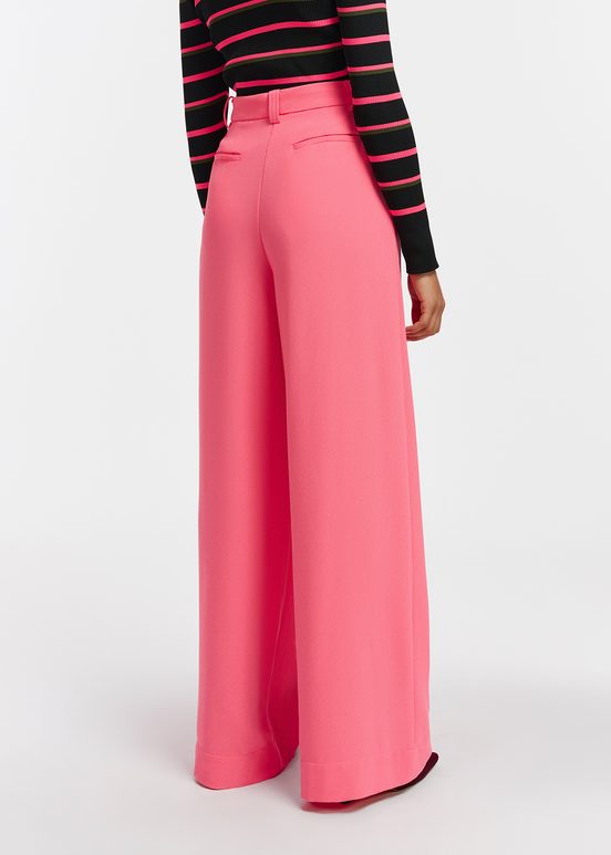 Pantalon rose à jambes larges