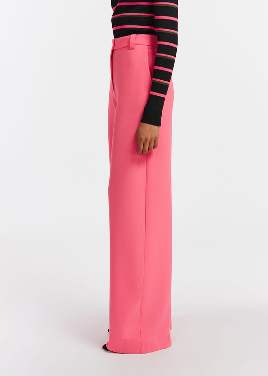 Roze broek met brede pijpen