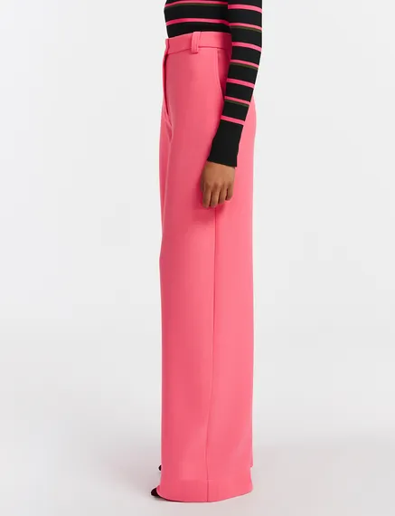 Roze broek met brede pijpen