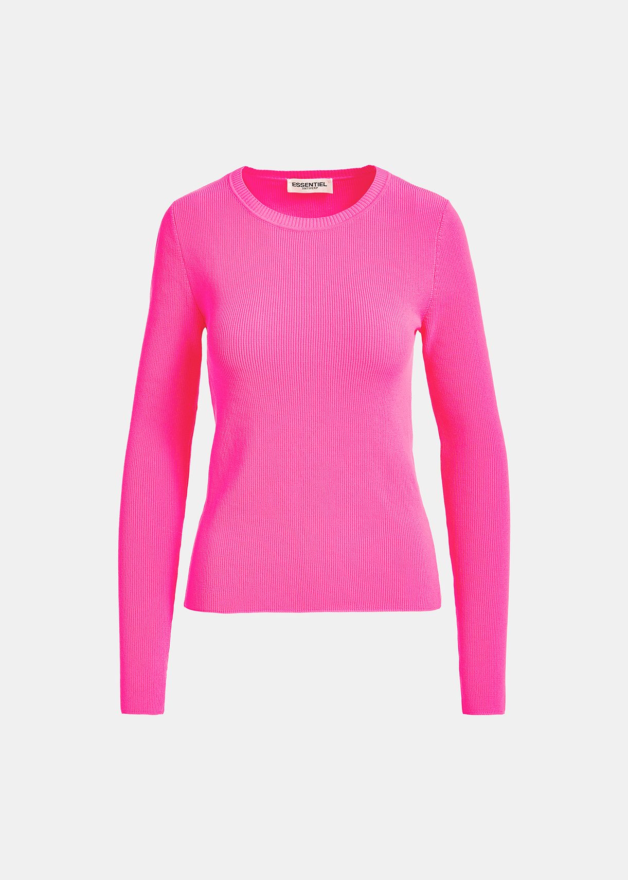 Neonpinker Rippstrickpullover