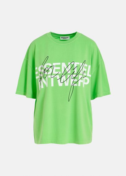 T-shirt en coton bio vert avec logo