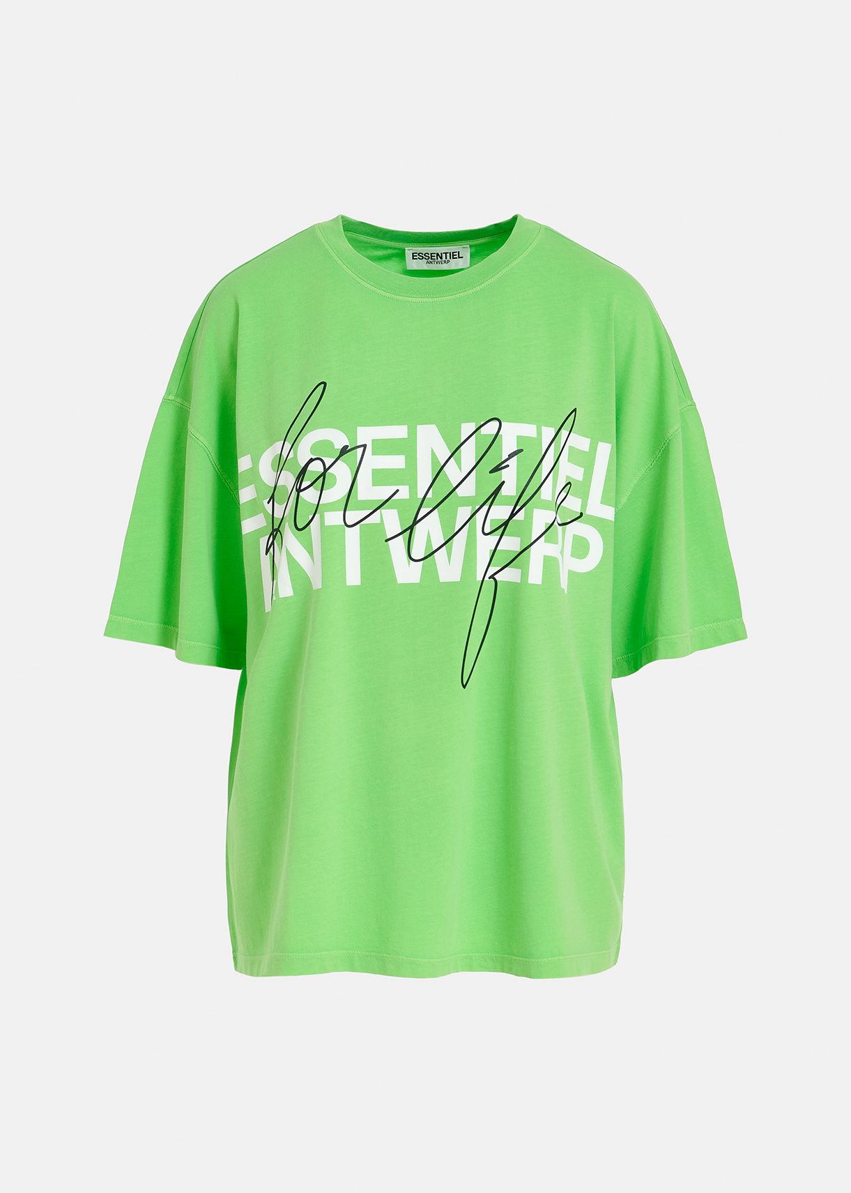 Green organic cotton T-shirt with logo print