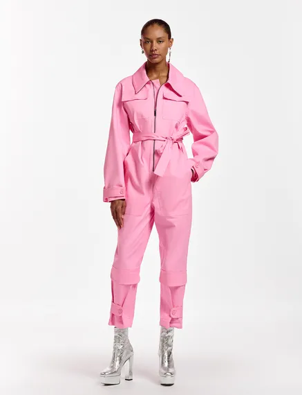 Rosafarbener Jumpsuit aus Bio-Baumwolle