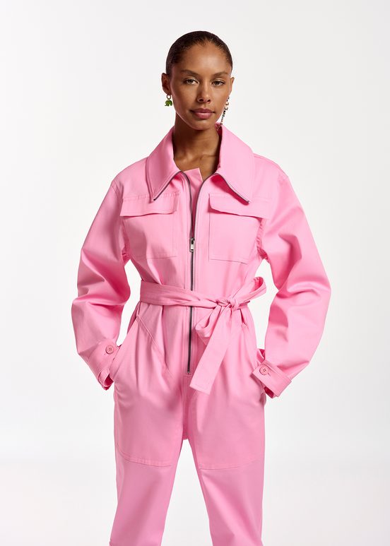 Roze jumpsuit van biokatoen