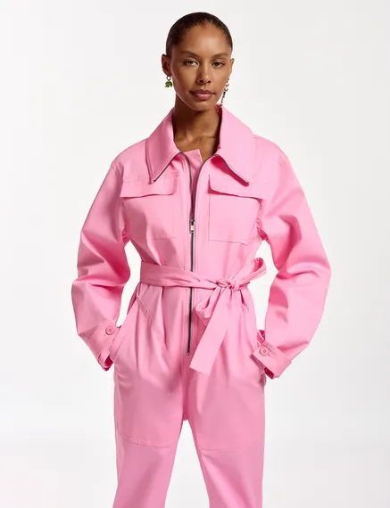 Roze jumpsuit van biokatoen