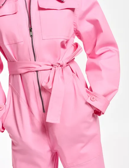 Roze jumpsuit van biokatoen