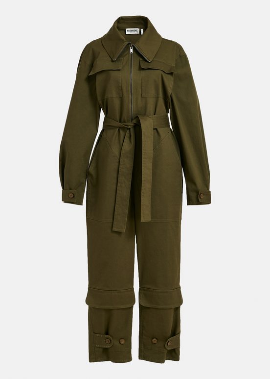 Khakifarbener Jumpsuit aus Bio-Baumwolle