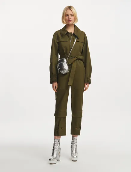 Dark khaki organic cotton jumpsuit