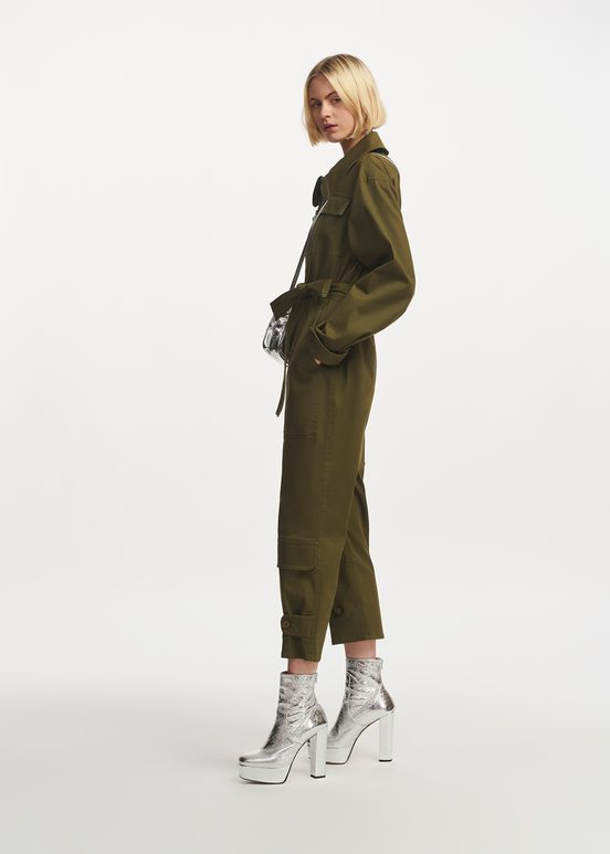 Dark khaki organic cotton jumpsuit