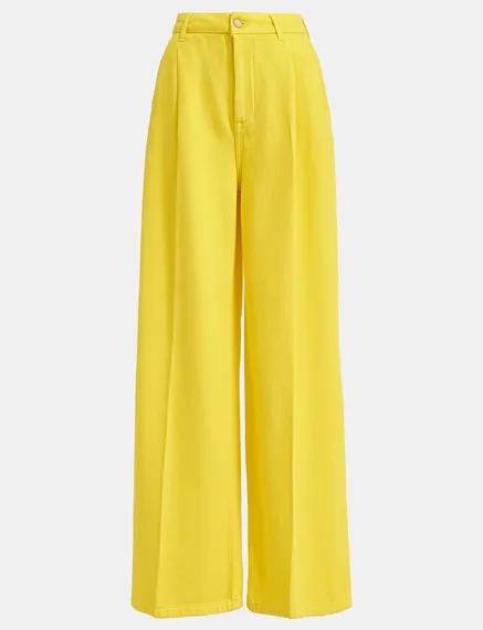 Yellow wide-leg jeans