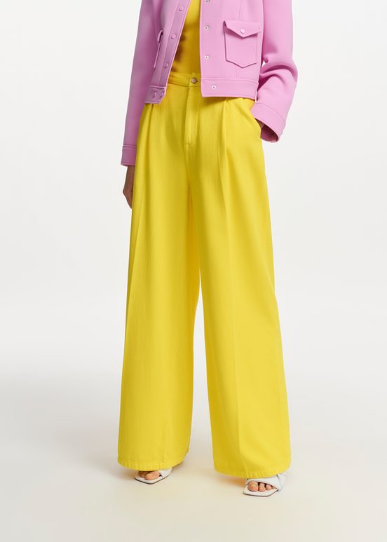 Yellow wide-leg jeans