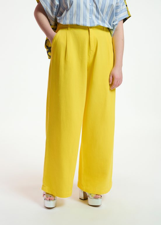 Yellow wide-leg jeans