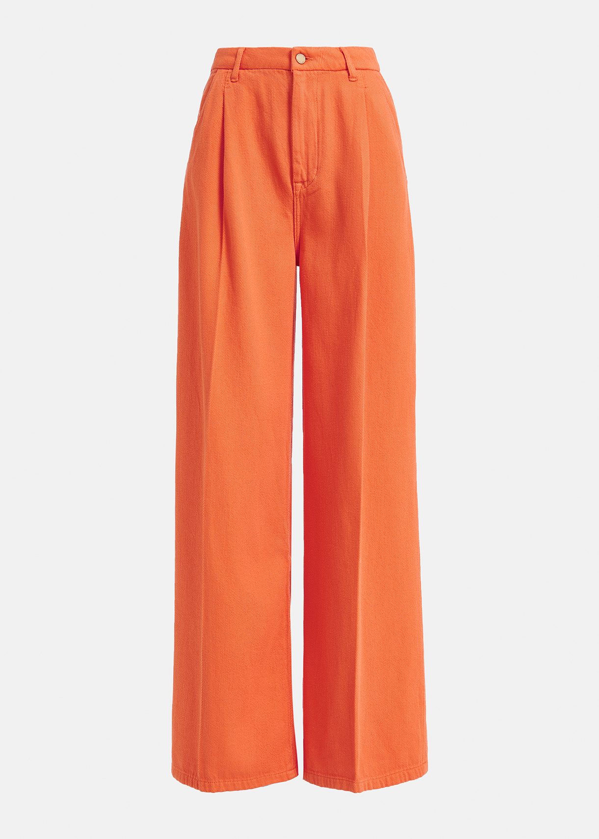 Oranje broek met brede pijpen