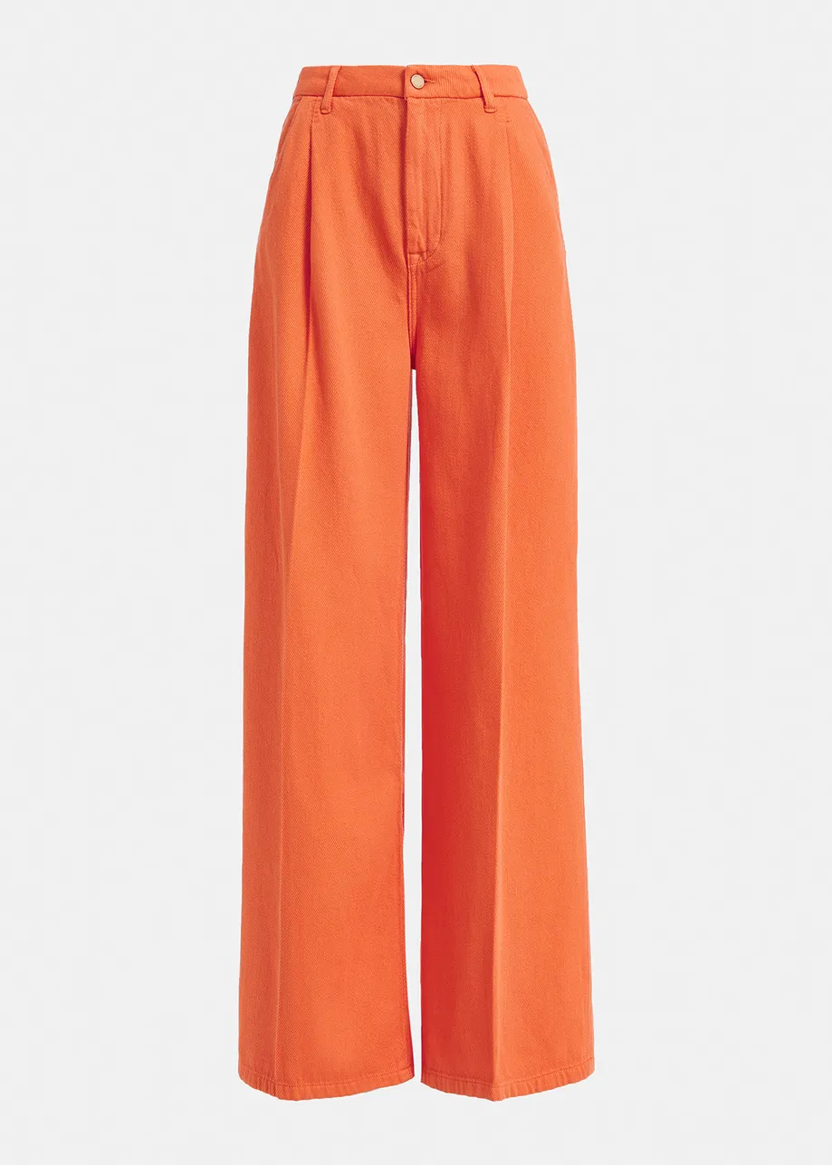 Orange wide-leg jeans