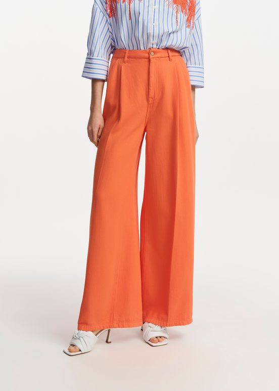 Orange wide-leg jeans